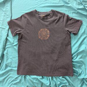 LL Bean navy blue t-shirt small, 100% cotton, with custom block print